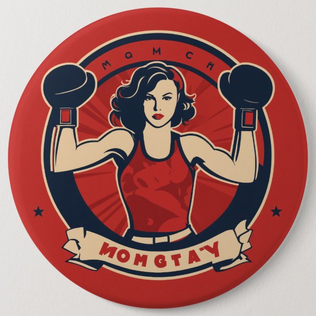 boxing champion 6 inch round button (Front)
