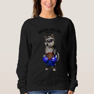 Boxing Champion Black Shiba Dog Fighter Sweatshirt