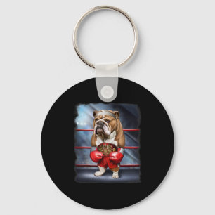 Boxing Champion English Bulldog Fighter Keychain