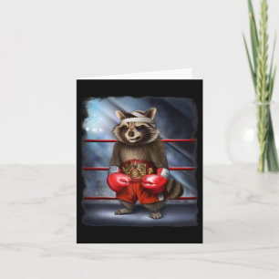 Boxing Champion Raccoon Fighter Card