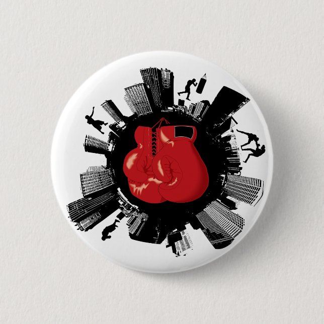 Boxing City 2 Inch Round Button (Front)