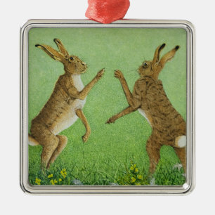 Boxing clever metal ornament