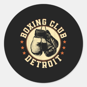 Boxing Club Detroit Gloves Graphic For A Boxing Lo Classic Round Sticker
