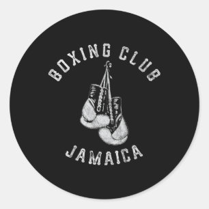 Boxing Club Jamaica Gloves Fighter  Classic Round Sticker