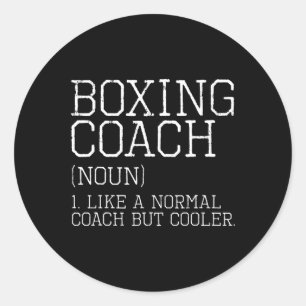 Boxing Coach Funny Sports Definition Trainer Gift Classic Round Sticker
