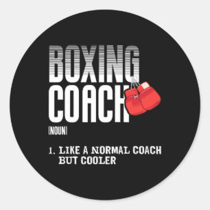 Boxing Coach Funny Sports Definition Trainers Classic Round Sticker