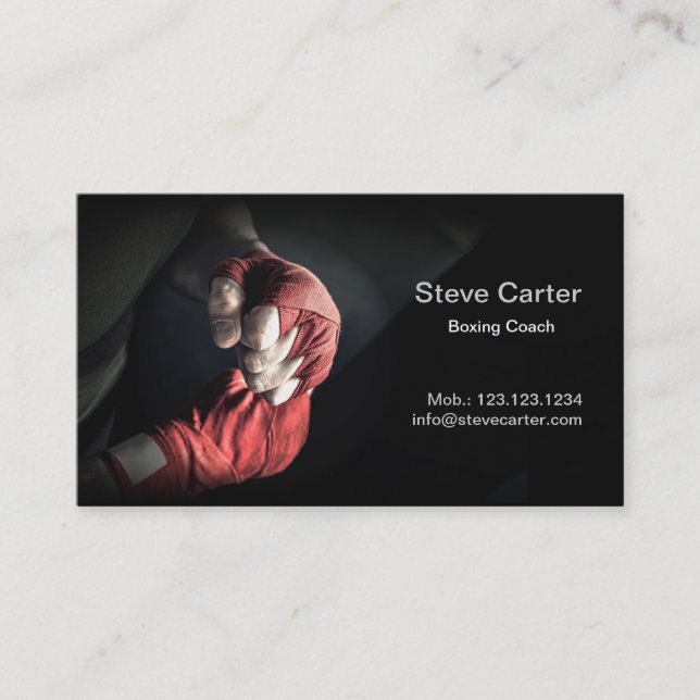 Boxing Coach Gloves Boxer Ring Sport Card (Front)