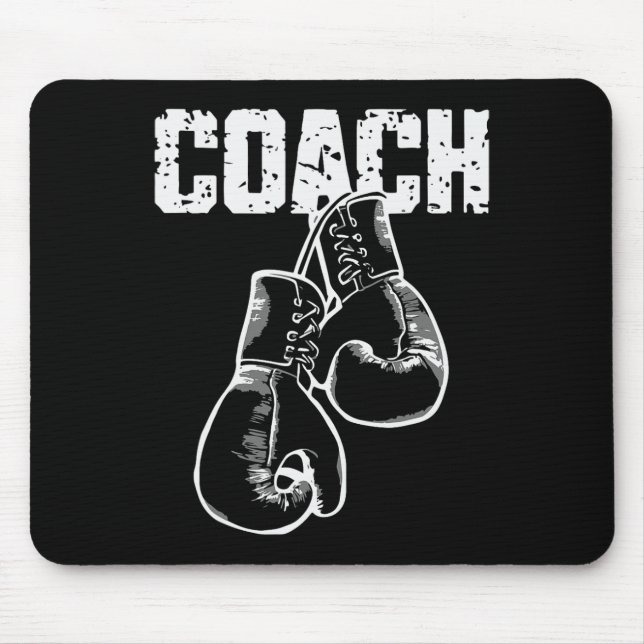 Boxing Coach Kickboxing Retro Boxing Gloves Boxer  Mouse Pad (Front)