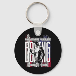 Boxing Commitment Courage Strength Focus Keychain
