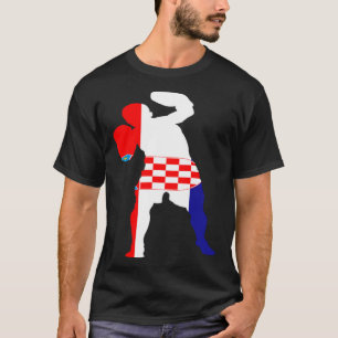 Boxing Croatia Flag Men Boys Box Male Competitive T-Shirt