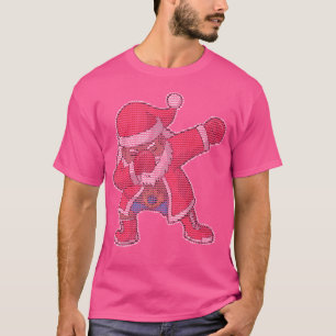 Boxing Dabbing African American Santa Claus Boxer  T-Shirt