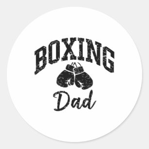 Boxing Dad Athlete Enthusiast Sporty Cool Classic Round Sticker