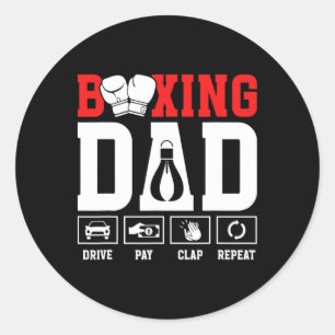 Boxing Dad Drive Pay Clap Boxing Father  Classic Round Sticker