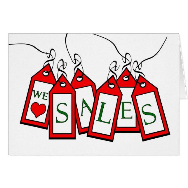 Boxing Day Card from Couple, We Love Sales (Front Horizontal)