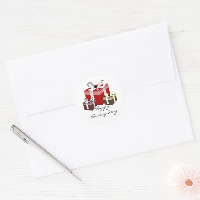 Boxing Day Employee Gift Classic Round Sticker (Envelope)