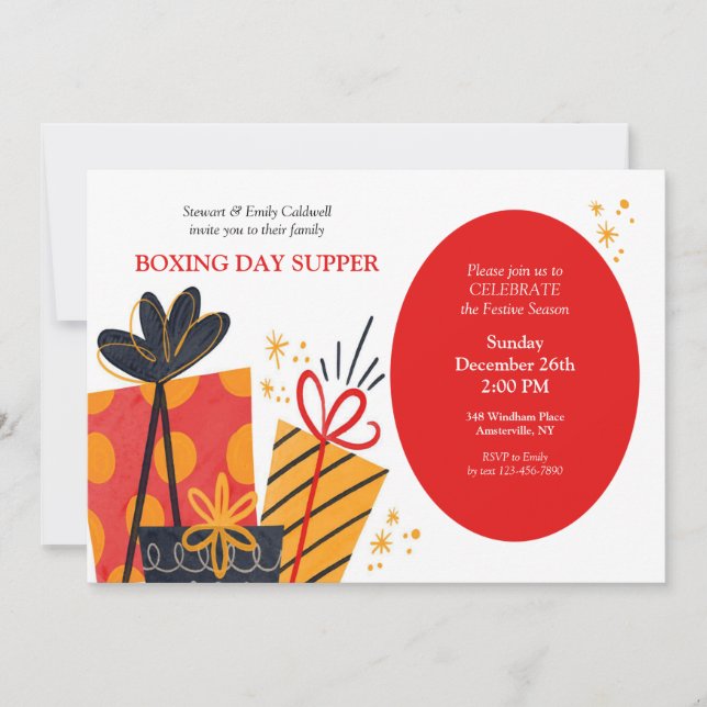 Boxing Day Oval Invitation (Front)