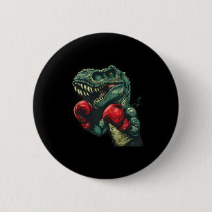 Boxing Dinosaur Boxer Dino Kickboxing T-rex Boxing 2 Inch Round Button