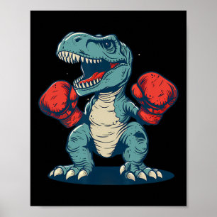 Boxing Dinosaur Boxer Dino Kickboxing T-rex Boxing Poster