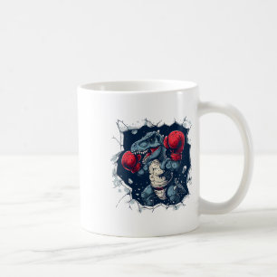 Boxing Dinosaur Boxer T-rex Kickboxing Dino Boxing Coffee Mug