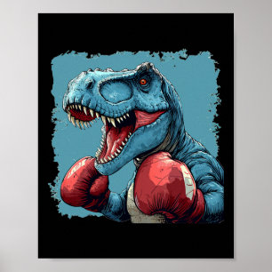 Boxing Dinosaur Costume For Sport Boxer Lovers  Poster