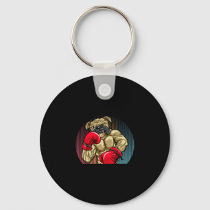 Boxing Dog Wearing Heavyweight Boxing Gloves Bulld Keychain
