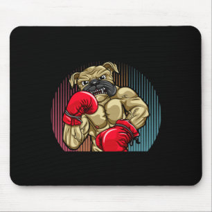 Boxing Dog Wearing Heavyweight Boxing Gloves Bulld Mouse Pad