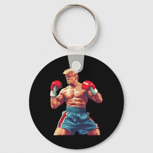 Boxing Donald Trump - Muscular Fighting To Save Am Keychain