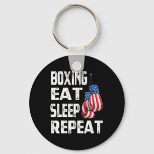 Boxing Eat Sleep Repeat Gym Boxer Kickboxing Mix M Keychain