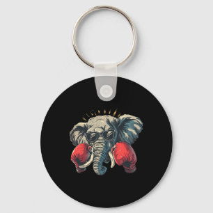 Boxing Elephant With Boxing Gloves Kickboxing Funn Keychain