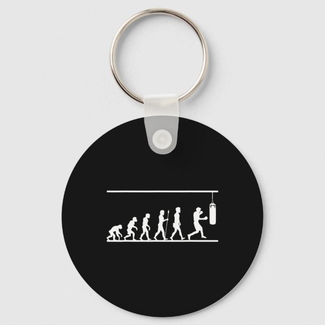 Boxing Evolution Fun Comical Sport Gift  Keychain (Front)