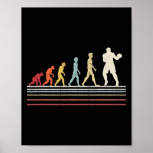 Boxing Evolution Funny Boxer Gift Retro Vintage Bo Poster