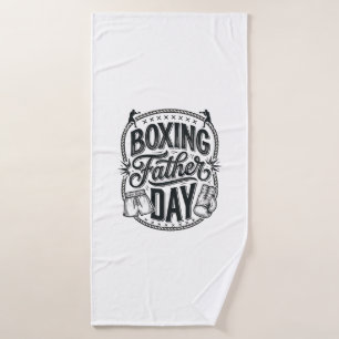 Boxing Father Day Vintage Engraving Shirt Design_1 Bath Towel