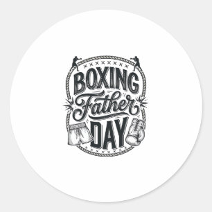 Boxing Father Day Vintage Engraving Shirt Design_1 Classic Round Sticker