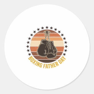 Boxing Father Day Vintage Gloves Shirt Design_1 Classic Round Sticker