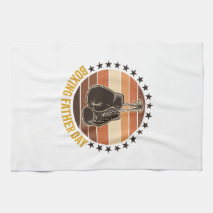 Boxing Father Day Vintage Gloves Shirt Design_1 Kitchen Towel