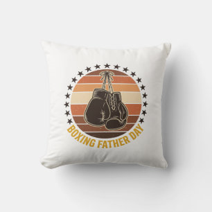 Boxing Father Day Vintage Gloves Shirt Design_1 Throw Pillow