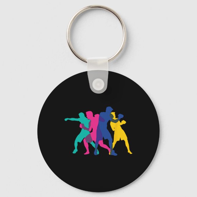 Boxing Fight Mma Kickboxing Fighter Boxer Knockout Keychain (Front)