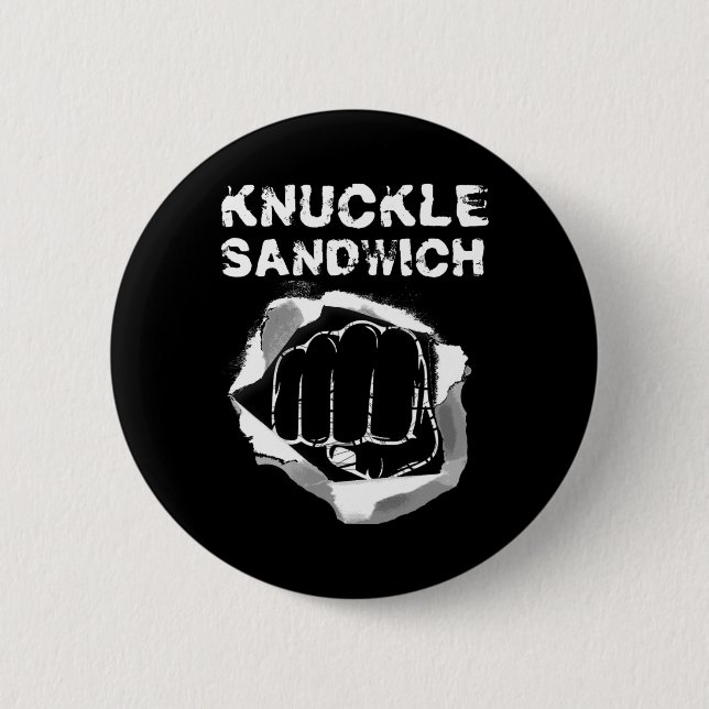 Boxing Fist Punch Knuckle Sandwich Boxer Fighter  2 Inch Round Button (Front)