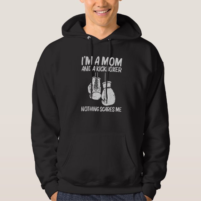 Boxing For Mom Mama Kickboxing Coach Boxer Gloves Hoodie (Front)