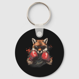 Boxing Fox With Boxing Gloves Kickboxing Funny Box Keychain