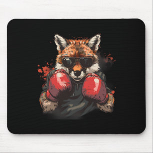 Boxing Fox With Boxing Gloves Kickboxing Funny Box Mouse Pad