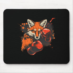 Boxing Fox With Boxing Gloves Kickboxing Funny Box Mouse Pad