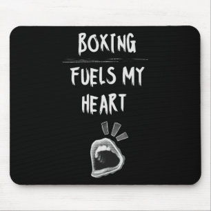 Boxing Fuels My Heart Punching Bag Gloves Workout  Mouse Pad
