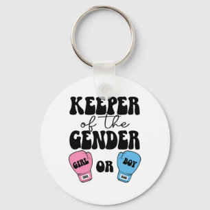 Boxing Gender Reveal Idea Party Keeper Of The Gend Keychain