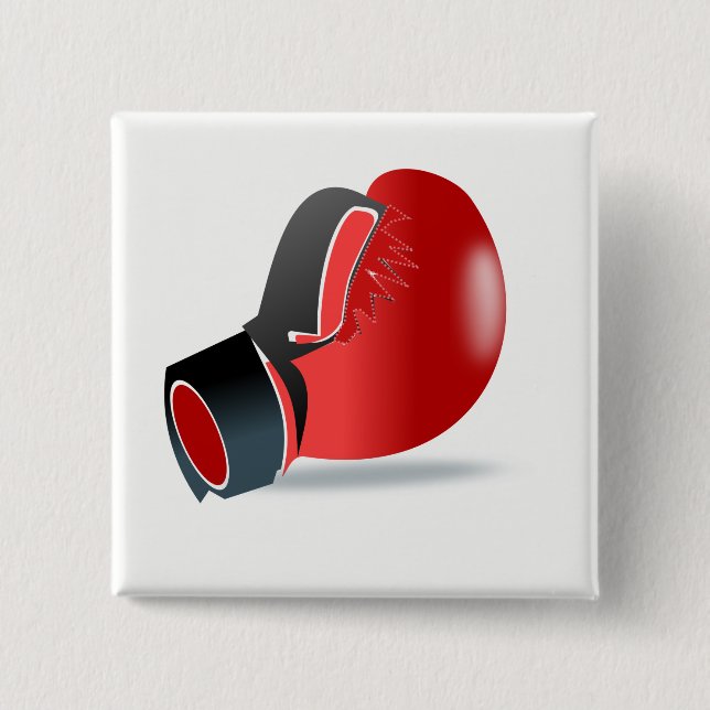 Boxing Glove 2 Inch Square Button (Front)