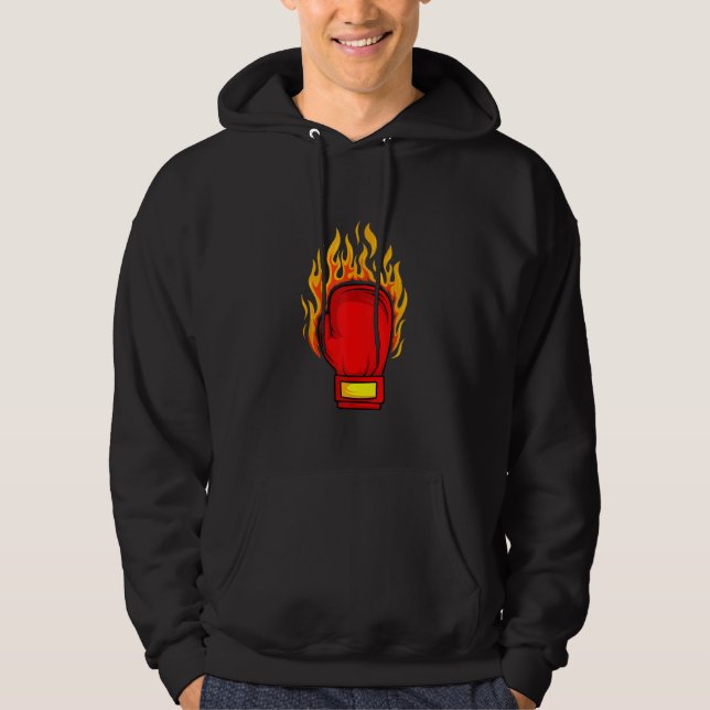 Boxing Glove Boxer Coach Combat Sport Trainee Stud Hoodie (Front)