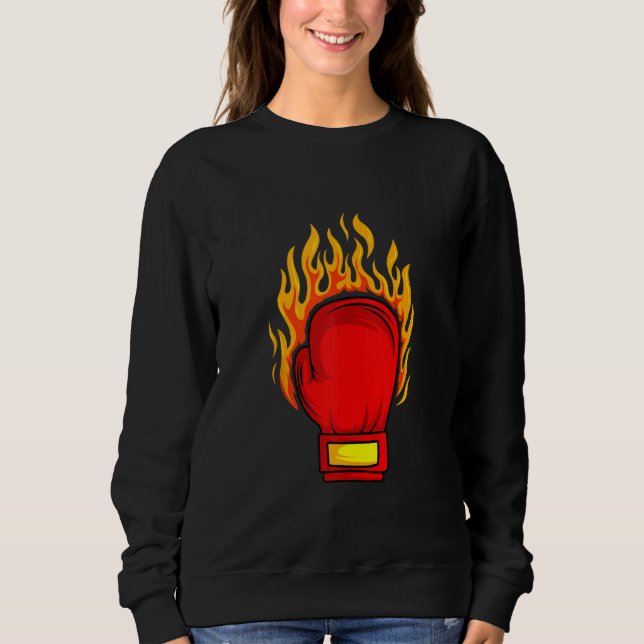 Boxing Glove Boxer Coach Combat Sport Trainee Stud Sweatshirt (Front)