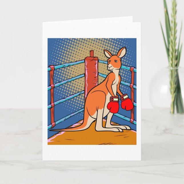 Boxing Glove Boxing Kangaroo Fighting Card (Front)