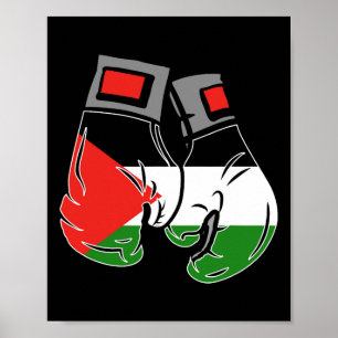 Boxing Glove With The Flag Of Palestine  Poster