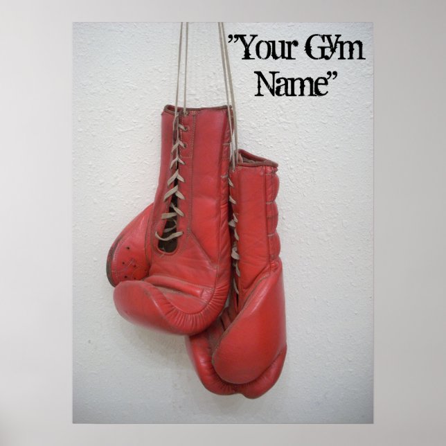Boxing Gloves Canvas, Add your Gym name! Poster (Front)